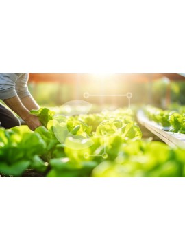 Intra Συλλεκτικό Ξύλινο Παζλ Plywood  4mm - Άτομο που μαζεύει φυτά μαρουλιού σε αστικό αγρόκτημα Σε Ξύλινο Κουτί - Διαστάσεις: 10x10 cm – 25 κομμάτια