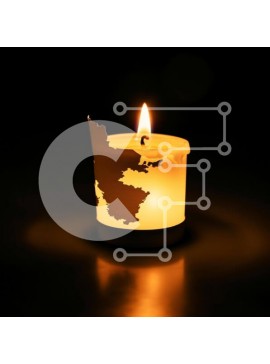 Intra Συλλεκτικό Ξύλινο Παζλ Plywood  4mm - Αναμμένο κερί στο σχήμα του New Jersey State Σε Ξύλινο Κουτί - Διαστάσεις Puzzle: 10x10 cm – 25 κομμάτια