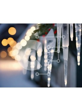 Intra Συλλεκτικό Ξύλινο Παζλ Plywood  4mm - Κομψή διακόσμηση με παγάκια για τη χειμερινή σεζόν Σε Ξύλινο Κουτί - Διαστάσεις Puzzle: 10x10 cm – 25 κομμάτια