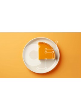 Σετ των 2 Intra Συλλεκτικό Ξύλινο Παζλ Plywood  4mm - Νόστιμη πορτοκαλόπιτα σε λευκό πιάτο Σε Ξύλινο Κουτί - Διαστάσεις: 10x10 cm – 25 κομμάτια