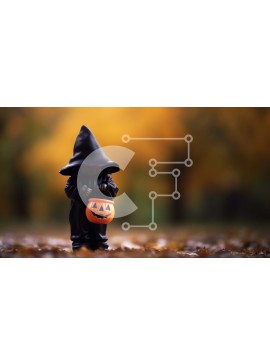 Intra Συλλεκτικό Ξύλινο Παζλ Plywood  4mm - Ειδώλιο αποκριάτικων κοστουμιών με κολοκύθες Σε Ξύλινο Κουτί - Διαστάσεις Puzzle: 10x10 cm – 25 κομμάτια