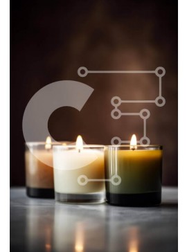 Intra Συλλεκτικό Ξύλινο Παζλ Plywood  4mm - Αναμμένο κερί και δύο άφωτα κεριά στο τραπέζι Σε Ξύλινο Κουτί - Διαστάσεις Puzzle: 10x10 cm – 25 κομμάτια