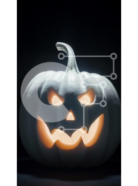 Intra Συλλεκτικό Ξύλινο Παζλ Plywood  4mm - Λαμπερή λευκή κολοκύθα στο σκοτάδι Σε Ξύλινο Κουτί - Διαστάσεις Puzzle: 10x10 cm – 25 κομμάτια