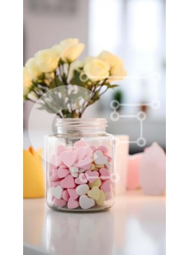 Intra Συλλεκτικό Ξύλινο Παζλ Plywood  4mm - Γυάλινο βάζο με καραμέλες και κηροπήγια σε σχήμα καρδιάς Σε Ξύλινο Κουτί - Διαστάσεις Puzzle: 10x10 cm – 25 κομμάτια