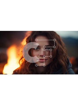 Intra Συλλεκτικό Ξύλινο Παζλ Plywood  4mm - Νεαρή γυναίκα που απολαμβάνει ένα λάκκο πυρκαγιάς Σε Ξύλινο Κουτί - Διαστάσεις Puzzle: 10x10 cm – 25 κομμάτια