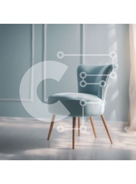 Intra Συλλεκτικό Ξύλινο Παζλ Plywood  4mm - Καρέκλα σε ανοιχτό μπλε τόνο σε παρθένο λευκό χώρο Σε Ξύλινο Κουτί - Διαστάσεις Puzzle: 10x10 cm – 25 κομμάτια