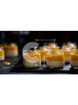 Σετ των 2 Intra Συλλεκτικό Ξύλινο Παζλ Plywood  4mm - Διάφορα Επιδόρπια σε Ατομικά Γυάλινα Κύπελλα Σε Ξύλινο Κουτί - Διαστάσεις: 10x10 cm – 25 κομμάτια