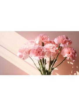 Σετ των 2 Intra Συλλεκτικό Ξύλινο Παζλ Plywood  4mm - Ροζ γαρύφαλλα σε βάζο στο τραπέζι Σε Ξύλινο Κουτί - Διαστάσεις: 10x10 cm – 25 κομμάτια