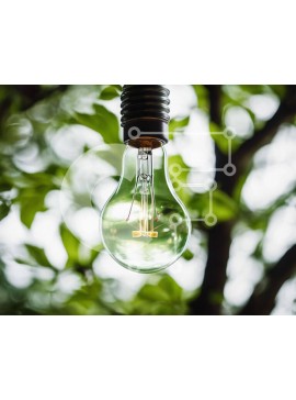 Intra Συλλεκτικό Ξύλινο Παζλ Plywood  4mm - Πράσινο λαμπάκι που κρέμεται από κλαδιά δέντρων Σε Ξύλινο Κουτί - Διαστάσεις: 10x10 cm – 25 κομμάτια