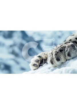 Σετ των 2 Intra Συλλεκτικό Ξύλινο Παζλ Plywood  4mm - Snow Leopard Paws στα χιονισμένα βουνά Σε Ξύλινο Κουτί - Διαστάσεις: 10x10 cm – 25 κομμάτια