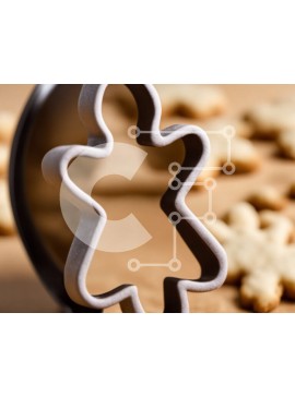 Σετ των 2 Intra Συλλεκτικό Ξύλινο Παζλ Plywood  4mm - Κόφτης μπισκότων με μπισκότα μελόψωμο και μπισκότα ζάχαρης Σε Ξύλινο Κουτί - Διαστάσεις: 10x10 cm – 25 κομμάτια