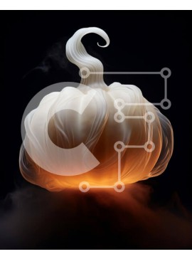 Intra Συλλεκτικό Ξύλινο Παζλ Plywood  4mm - Πλωτή λευκή κολοκύθα με καπνό Σε Ξύλινο Κουτί - Διαστάσεις Puzzle: 10x10 cm – 25 κομμάτια