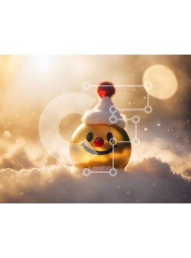 Intra Συλλεκτικό Ξύλινο Παζλ Plywood  4mm - Χρυσή Smiley Face Ball στο χιόνι Σε Ξύλινο Κουτί - Διαστάσεις Puzzle: 10x10 cm – 25 κομμάτια