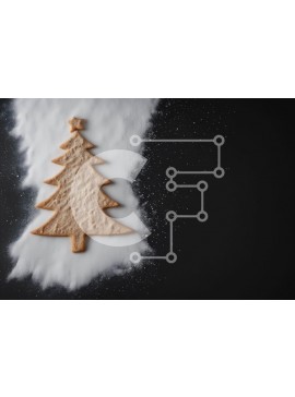 Σετ των 2 Intra Συλλεκτικό Ξύλινο Παζλ Plywood  4mm - Αναποδογυρισμένο μπισκότο χριστουγεννιάτικο δέντρο με μελόψωμο Σε Ξύλινο Κουτί - Διαστάσεις: 10x10 cm – 25 κομμάτια