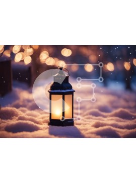 Intra Συλλεκτικό Ξύλινο Παζλ Plywood  4mm - Χειμερινό φανάρι στο χιόνι Σε Ξύλινο Κουτί - Διαστάσεις Puzzle: 10x10 cm – 25 κομμάτια