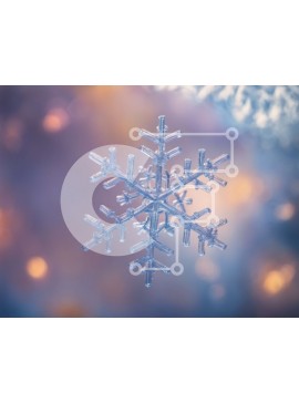 Intra Συλλεκτικό Ξύλινο Παζλ Plywood  4mm - Νιφάδα χιονιού σε αφηρημένο θολό φόντο Σε Ξύλινο Κουτί - Διαστάσεις Puzzle: 10x10 cm – 25 κομμάτια