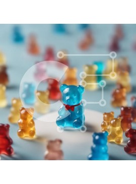 Σετ των 2 Intra Συλλεκτικό Ξύλινο Παζλ Plywood  4mm - Ομάδα πολύχρωμων Gummy Bears Σε Ξύλινο Κουτί - Διαστάσεις: 10x10 cm – 25 κομμάτια