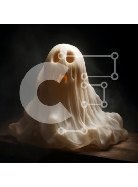 Intra Συλλεκτικό Ξύλινο Παζλ Plywood  4mm - Λευκό ειδώλιο φάντασμα σε ξύλινη επιφάνεια Σε Ξύλινο Κουτί - Διαστάσεις Puzzle: 10x10 cm – 25 κομμάτια