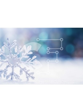 Intra Συλλεκτικό Ξύλινο Παζλ Plywood  4mm - Νιφάδα χιονιού στο χιόνι με αφηρημένο φόντο Σε Ξύλινο Κουτί - Διαστάσεις Puzzle: 10x10 cm – 25 κομμάτια