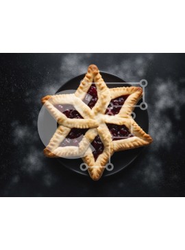 Σετ των 2 Intra Συλλεκτικό Ξύλινο Παζλ Plywood  4mm - Ζύμη Cranberry σε σχήμα αστεριού σε μαύρο φόντο Σε Ξύλινο Κουτί - Διαστάσεις: 10x10 cm – 25 κομμάτια