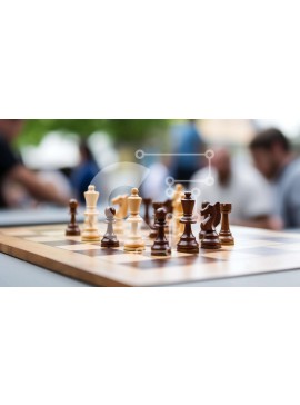 Intra Συλλεκτικό Ξύλινο Παζλ Plywood  4mm - Σκακιέρα με ξύλινα κομμάτια και ανθρώπους Σε Ξύλινο Κουτί - Διαστάσεις Puzzle: 10x10 cm – 25 κομμάτια