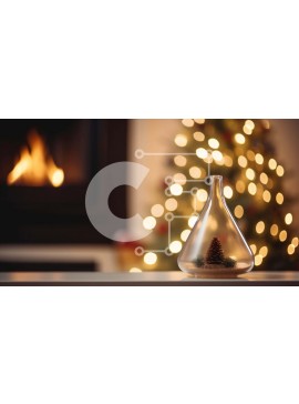 Intra Συλλεκτικό Ξύλινο Παζλ Plywood  4mm - Διακοσμητικό γυάλινο βάζο με διακοσμητικό πεύκο στο τζάκι Σε Ξύλινο Κουτί - Διαστάσεις Puzzle: 10x10 cm – 25 κομμάτια