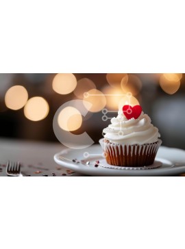 Σετ των 2 Intra Συλλεκτικό Ξύλινο Παζλ Plywood  4mm - Cupcake του Αγίου Βαλεντίνου με καρδιές και σαντιγί Σε Ξύλινο Κουτί - Διαστάσεις: 10x10 cm – 25 κομμάτια