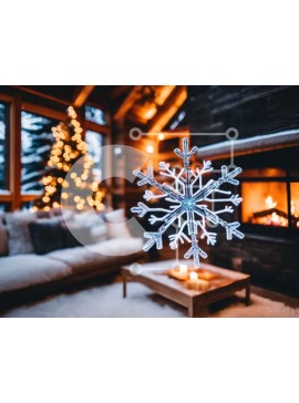 Intra Συλλεκτικό Ξύλινο Παζλ Plywood  4mm - Εορταστικό σαλόνι διακοσμημένο για την περίοδο των γιορτών Σε Ξύλινο Κουτί - Διαστάσεις Puzzle: 10x10 cm – 25 κομμάτια