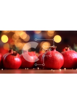 Σετ των 2 Intra Συλλεκτικό Ξύλινο Παζλ Plywood  4mm - Γιορτινά ρόδια στο τραπέζι Σε Ξύλινο Κουτί - Διαστάσεις: 10x10 cm – 25 κομμάτια