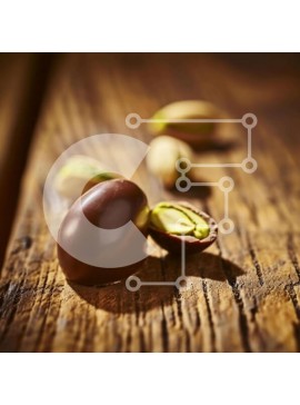 Σετ των 2 Intra Συλλεκτικό Ξύλινο Παζλ Plywood  4mm - Φιστίκια σοκολάτας σε ρουστίκ ξύλινο τραπέζι Σε Ξύλινο Κουτί - Διαστάσεις: 10x10 cm – 25 κομμάτια