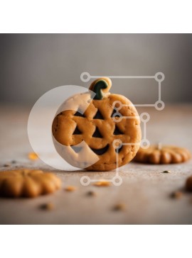 Σετ των 2 Intra Συλλεκτικό Ξύλινο Παζλ Plywood  4mm - Μπισκότο σε σχήμα κολοκύθας με κρακεράκια Σε Ξύλινο Κουτί - Διαστάσεις: 10x10 cm – 25 κομμάτια