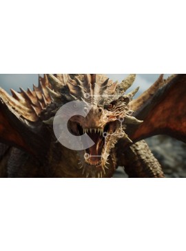 Intra Συλλεκτικό Ξύλινο Παζλ Plywood  4mm - Απειλητικός Δράκος με αιχμηρά δόντια και λαμπερά κόκκινα μάτια Σε Ξύλινο Κουτί - Διαστάσεις Puzzle: 10x10 cm – 25 κομμάτια