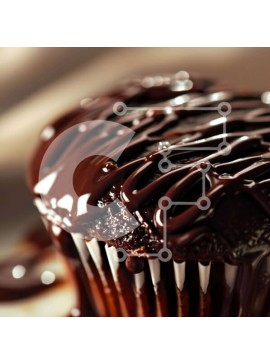 Σετ των 2 Intra Συλλεκτικό Ξύλινο Παζλ Plywood  4mm - Λαχταριστό Cupcake σοκολάτας με παγωμένο σοκολάτα και σάλτσα Σε Ξύλινο Κουτί - Διαστάσεις: 10x10 cm – 25 κομμάτια