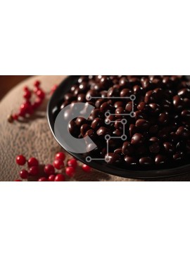 Σετ των 2 Intra Συλλεκτικό Ξύλινο Παζλ Plywood  4mm - Μαύρη σοκολάτα και κόκκινα μούρα σε ένα μαύρο μπολ Σε Ξύλινο Κουτί - Διαστάσεις: 10x10 cm – 25 κομμάτια