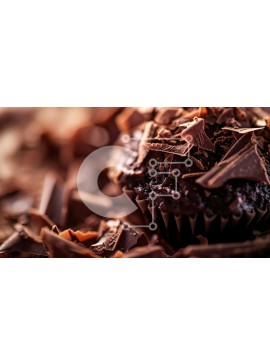 Σετ των 2 Intra Συλλεκτικό Ξύλινο Παζλ Plywood  4mm - Cupcake σοκολάτας με σοκολατένια πασπαλίσματα στο τραπέζι Σε Ξύλινο Κουτί - Διαστάσεις: 10x10 cm – 25 κομμάτια