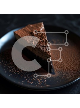 Σετ των 2 Intra Συλλεκτικό Ξύλινο Παζλ Plywood  4mm - Λαχταριστό κέικ σοκολάτας σε μαύρο πιάτο με ζάχαρη άχνη Σε Ξύλινο Κουτί - Διαστάσεις: 10x10 cm – 25 κομμάτια