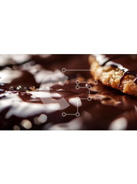 Σετ των 2 Intra Συλλεκτικό Ξύλινο Παζλ Plywood  4mm - Κοντινό πλάνο με μπισκότα καλυμμένα με σοκολάτα Σε Ξύλινο Κουτί - Διαστάσεις: 10x10 cm – 25 κομμάτια