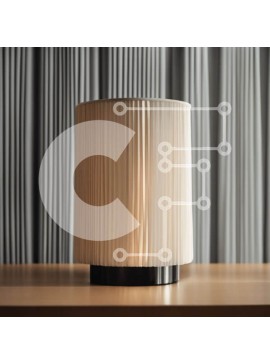 Intra Συλλεκτικό Ξύλινο Παζλ Plywood  4mm - Επιτραπέζιο φωτιστικό σε ημιτελές ξύλινο τραπέζι με φόντο γκρι κουρτίνα Σε Ξύλινο Κουτί - Διαστάσεις Puzzle: 10x10 cm – 25 κομμάτια