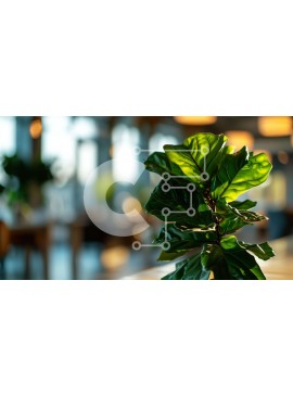 Intra Συλλεκτικό Ξύλινο Παζλ Plywood  4mm - Πράσινο φυτό στο τραπέζι στην τραπεζαρία Σε Ξύλινο Κουτί - Διαστάσεις: 10x10 cm – 25 κομμάτια