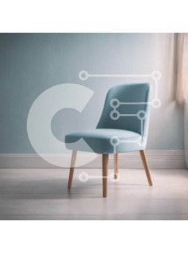 Intra Συλλεκτικό Ξύλινο Παζλ Plywood  4mm - Μπλε καρέκλα στο κενό δωμάτιο Σε Ξύλινο Κουτί - Διαστάσεις Puzzle: 10x10 cm – 25 κομμάτια