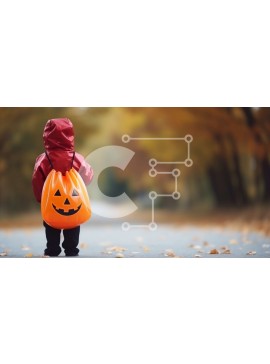 Intra Συλλεκτικό Ξύλινο Παζλ Plywood  4mm - Παιδί με την τσάντα κολοκύθας στο δρόμο του φθινοπώρου Σε Ξύλινο Κουτί - Διαστάσεις Puzzle: 10x10 cm – 25 κομμάτια