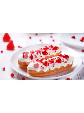 Σετ των 2 Intra Συλλεκτικό Ξύλινο Παζλ Plywood  4mm - Δύο ντόνατς με φλιτζάνια φρούτων και καφέ σε λευκό πιάτο Σε Ξύλινο Κουτί - Διαστάσεις: 10x10 cm – 25 κομμάτια