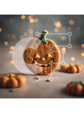 Σετ των 2 Intra Συλλεκτικό Ξύλινο Παζλ Plywood  4mm - Μπισκότο σε σχήμα κολοκύθας με γλάσο και πασπάλισμα Σε Ξύλινο Κουτί - Διαστάσεις: 10x10 cm – 25 κομμάτια