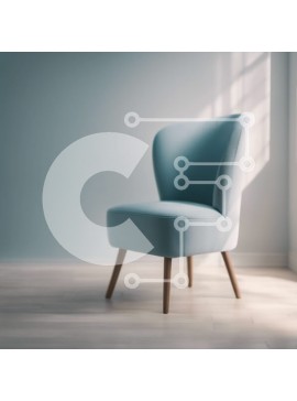 Intra Συλλεκτικό Ξύλινο Παζλ Plywood  4mm - Ανοιχτό μπλε καρέκλα σε ένα άδειο δωμάτιο με ξύλινα πατώματα Σε Ξύλινο Κουτί - Διαστάσεις Puzzle: 10x10 cm – 25 κομμάτια