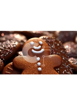 Σετ των 2 Intra Συλλεκτικό Ξύλινο Παζλ Plywood  4mm - Μπισκότο με μελόψωμο σε ένα σωρό μπισκότα Σε Ξύλινο Κουτί - Διαστάσεις: 10x10 cm – 25 κομμάτια