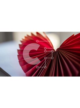 Intra Συλλεκτικό Ξύλινο Παζλ Plywood  4mm - Κόκκινο Origami σε σχήμα καρδιάς στο ανοιχτό βιβλίο Σε Ξύλινο Κουτί - Διαστάσεις Puzzle: 10x10 cm – 25 κομμάτια