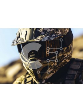 Intra Συλλεκτικό Ξύλινο Παζλ Plywood  4mm - Άνθρωπος με κράνος παραλλαγής και γυαλιά Σε Ξύλινο Κουτί - Διαστάσεις Puzzle: 10x10 cm – 25 κομμάτια