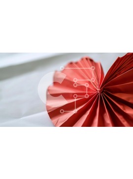 Intra Συλλεκτικό Ξύλινο Παζλ Plywood  4mm - Χαρτί Origami Red Heart σε λευκή επιφάνεια Σε Ξύλινο Κουτί - Διαστάσεις Puzzle: 10x10 cm – 25 κομμάτια