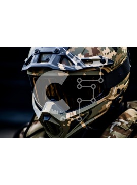 Intra Συλλεκτικό Ξύλινο Παζλ Plywood  4mm - Άνδρας με εξοπλισμό καμουφλάζ χακί με κράνος και γυαλιά Σε Ξύλινο Κουτί - Διαστάσεις Puzzle: 10x10 cm – 25 κομμάτια