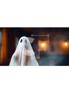 Intra Συλλεκτικό Ξύλινο Παζλ Plywood  4mm - Φάντασμα με λευκό φόρεμα σε ένα άδειο δωμάτιο Σε Ξύλινο Κουτί - Διαστάσεις Puzzle: 10x10 cm – 25 κομμάτια